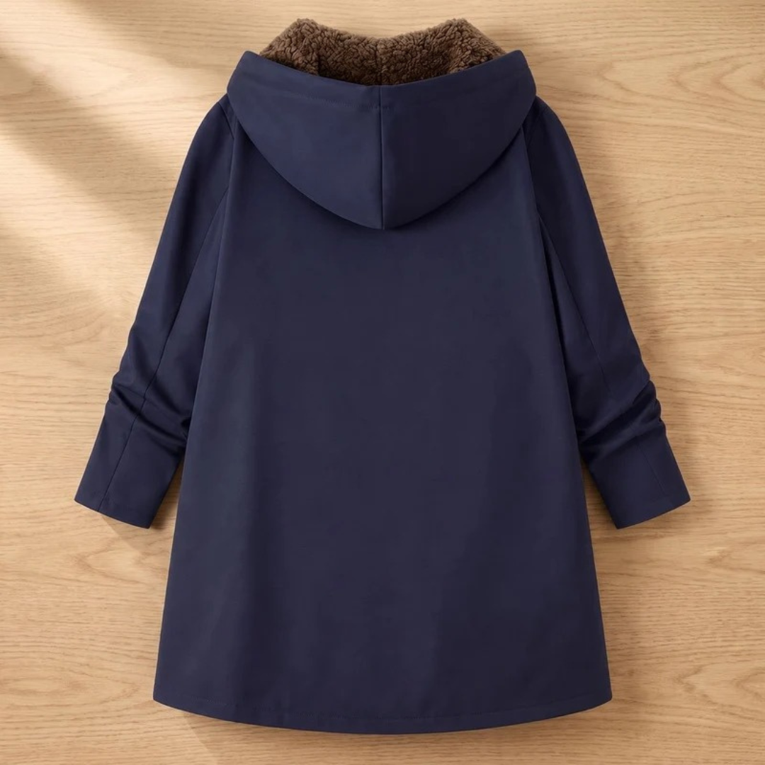 Irmgard | Damen Winterjacke mit Sherpa Futter und Kapuze