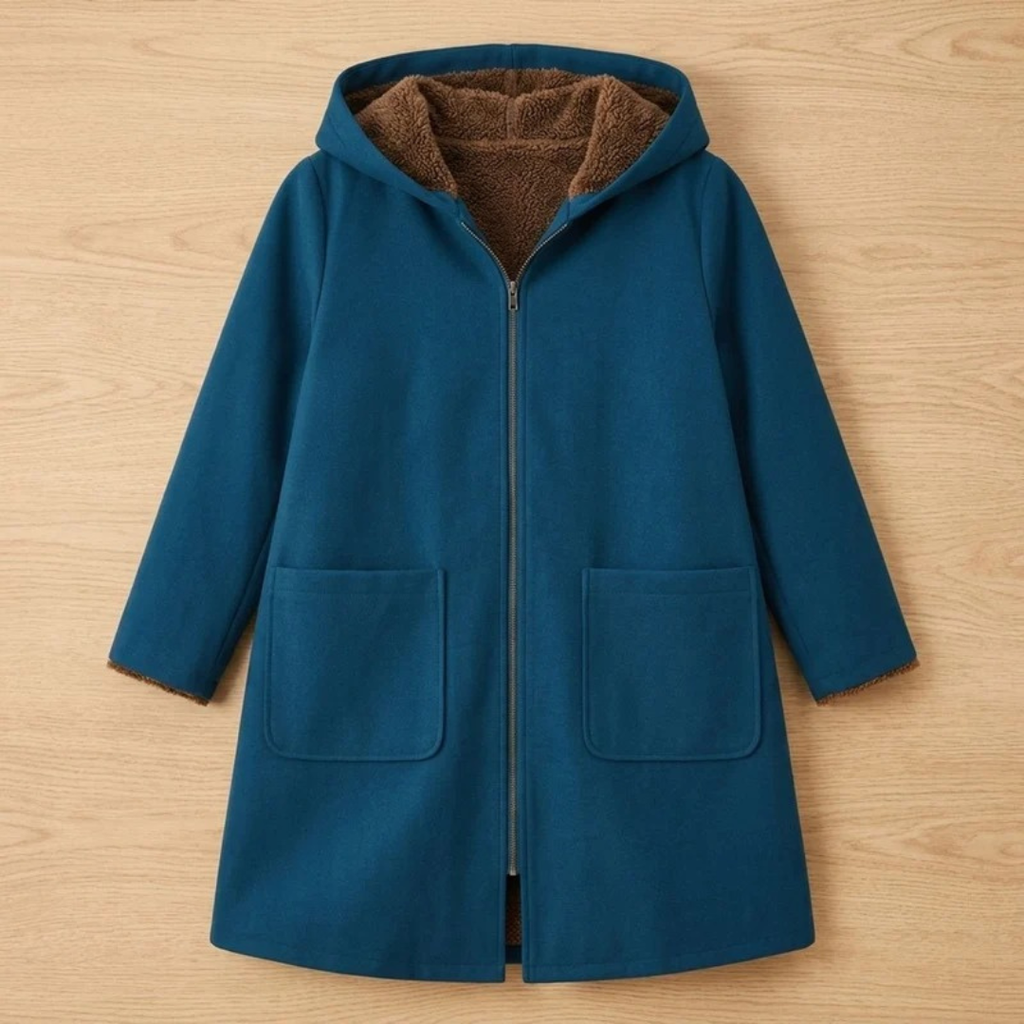 Irmgard | Damen Winterjacke mit Sherpa Futter und Kapuze