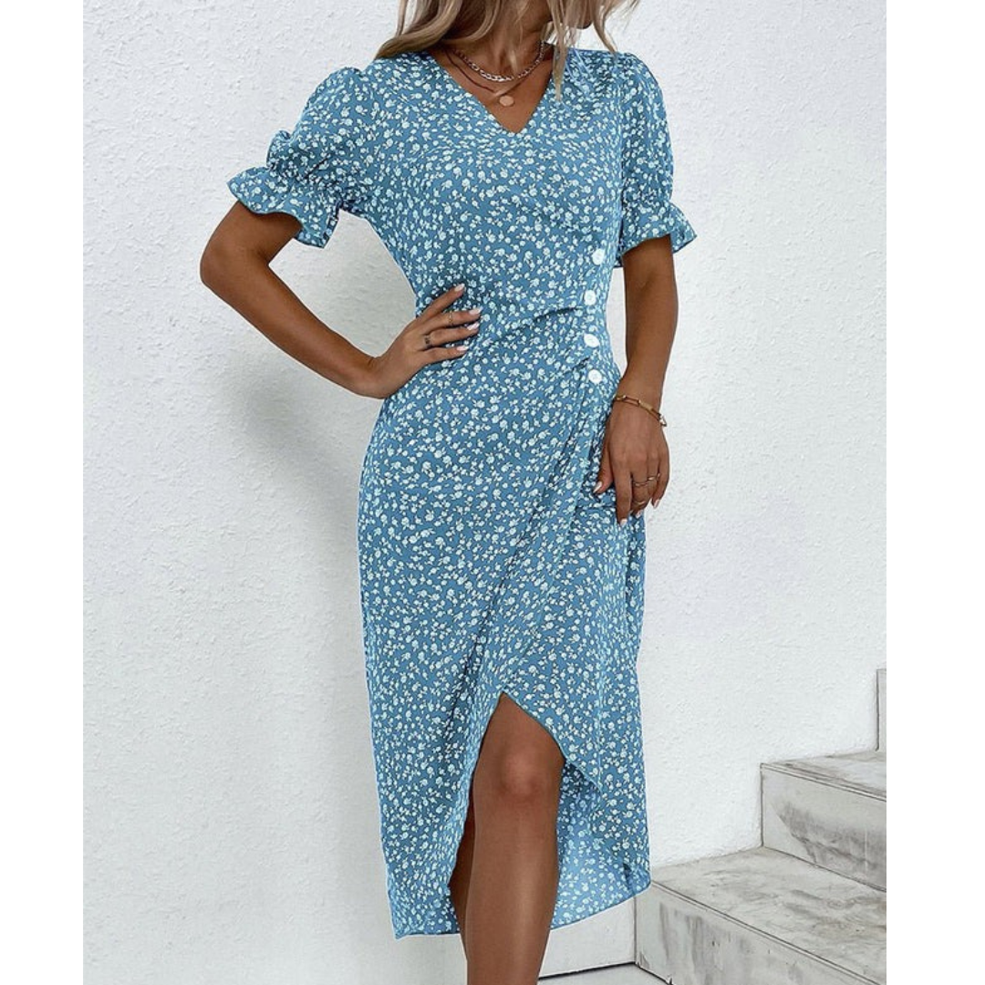 Irmtraut | Damen Sommer Midikleid Floral