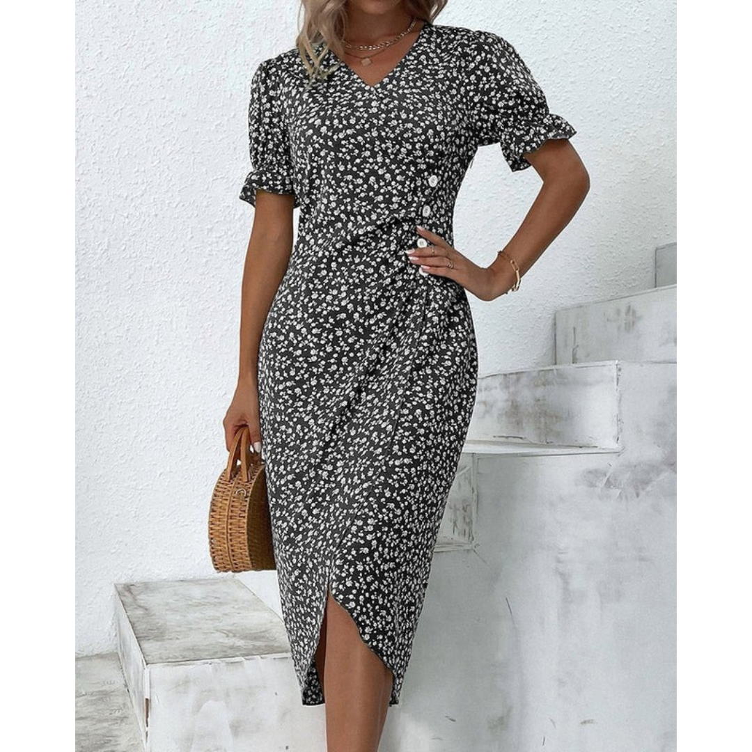 Irmtraut | Damen Sommer Midikleid Floral