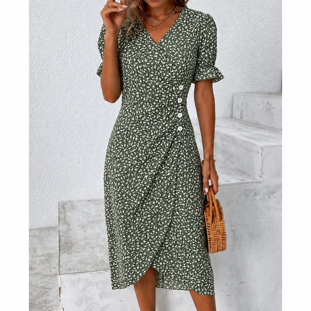 Irmtraut | Damen Sommer Midikleid Floral