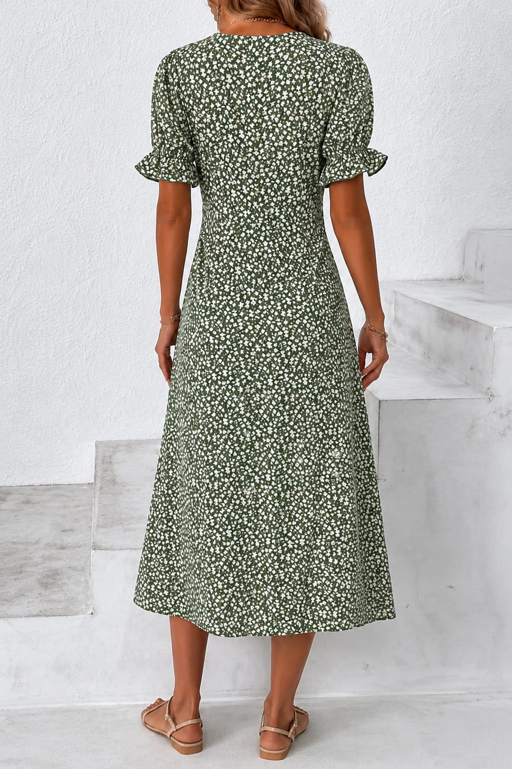 Irmtraut | Damen Sommer Midikleid Floral