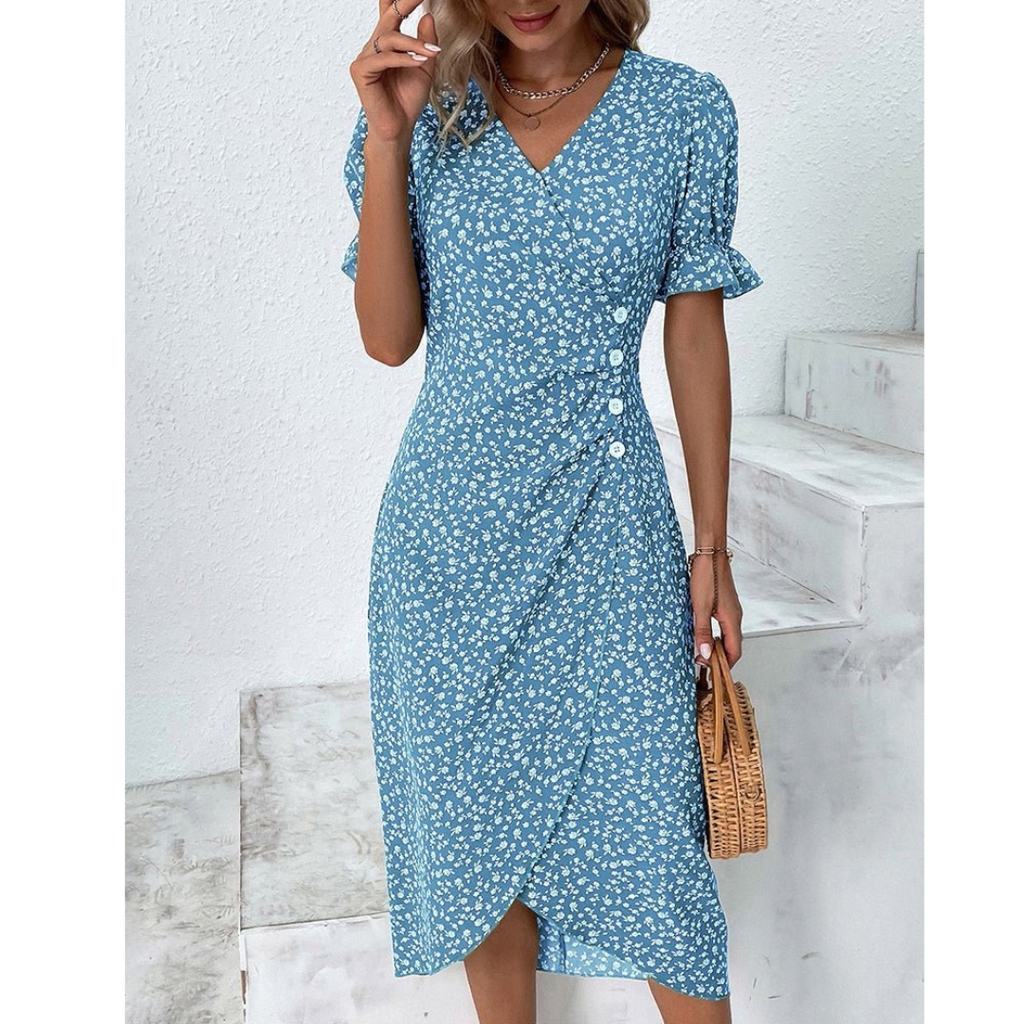 Irmtraut | Damen Sommer Midikleid Floral