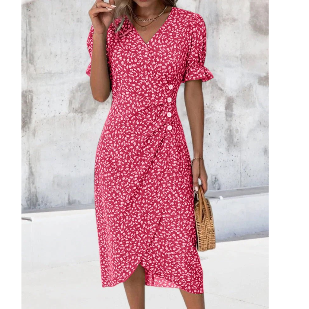 Irmtraut | Damen Sommer Midikleid Floral