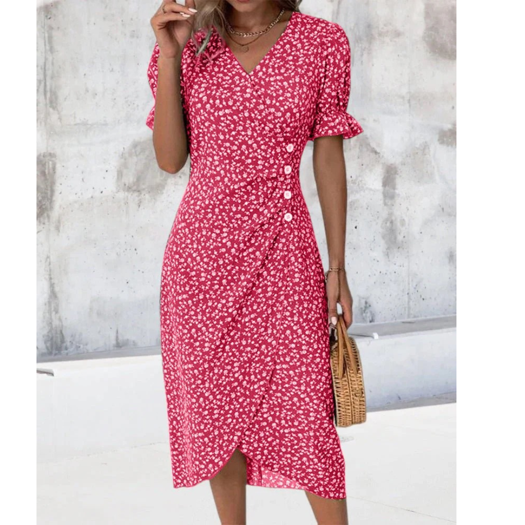 Irmtraut | Damen Sommer Midikleid Floral