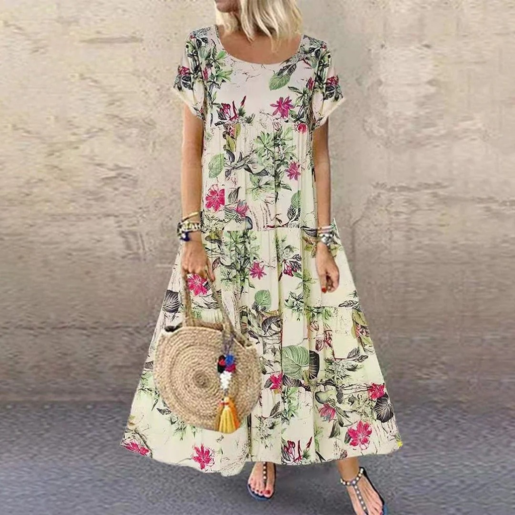 Isabel | Damen Sommer Blumen Maxikleid