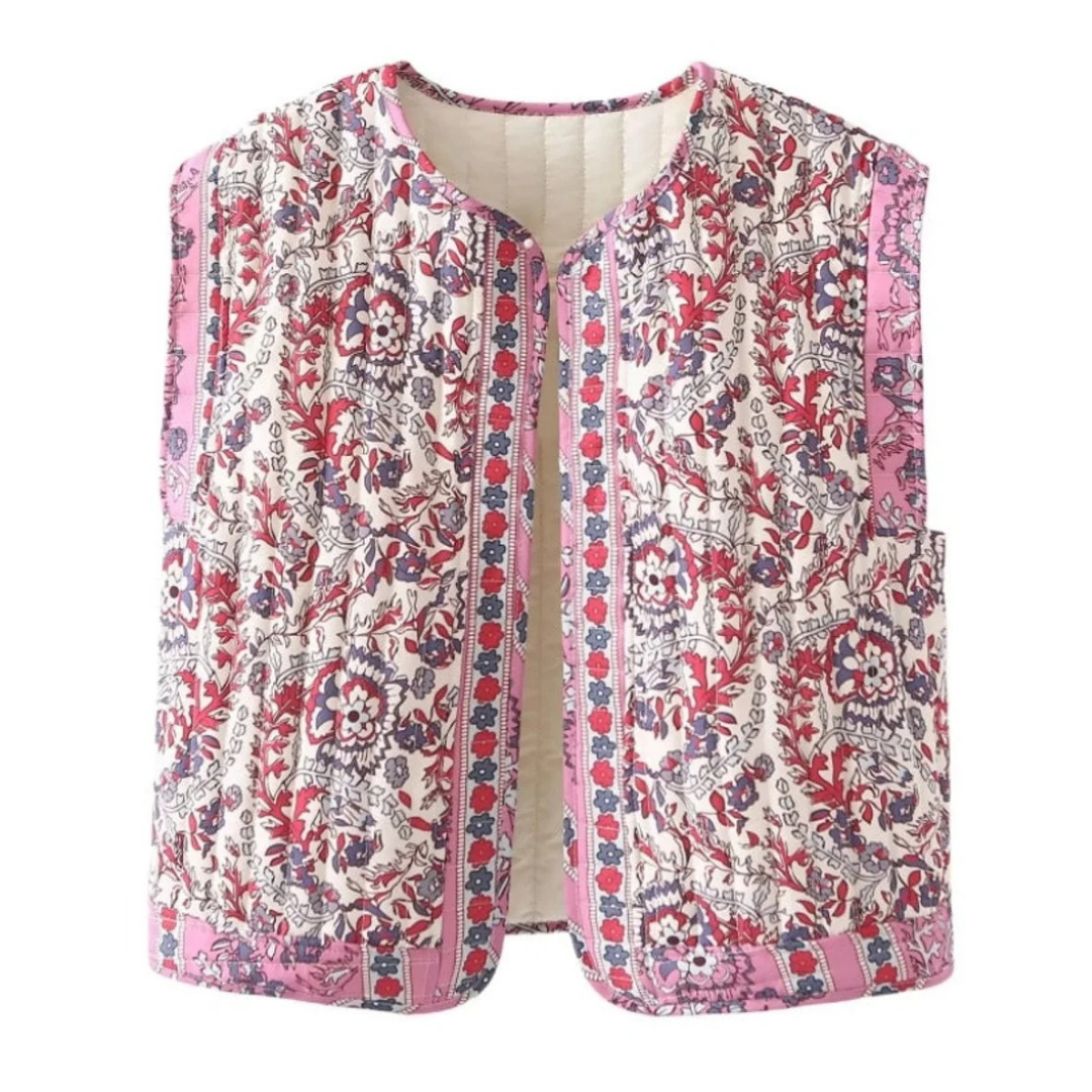 Isla | Damen Blumen Weste Mit Muster Und Komfort Design