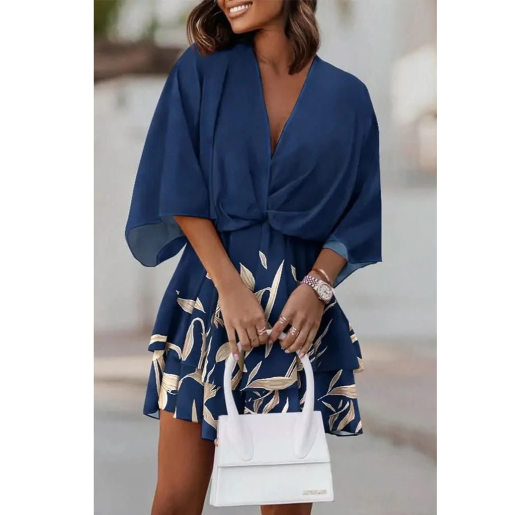Isolde | Damen Boho Mini-Cocktailkleid Mit Stufenrock