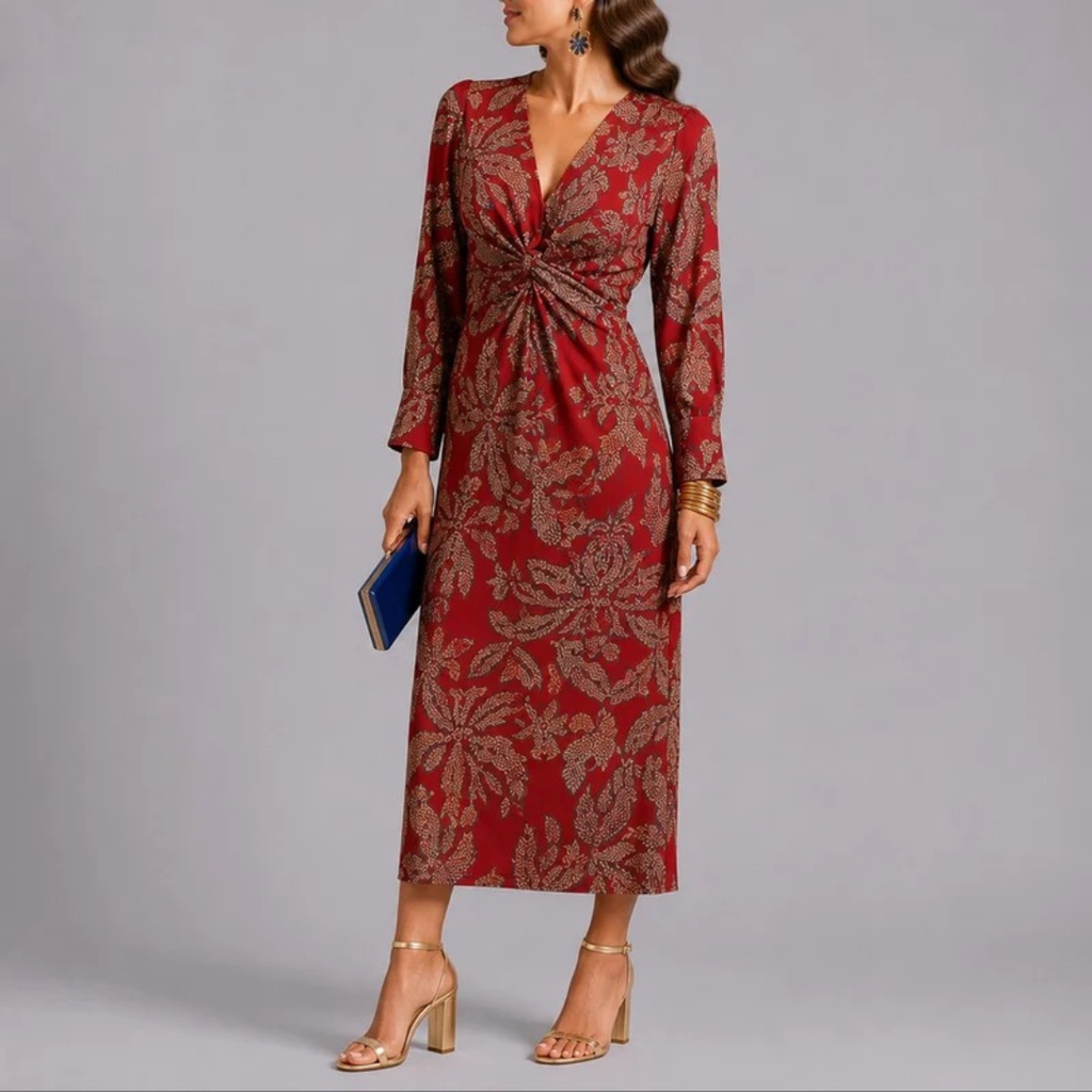 Isolde | Damen Herbst Midikleid für Hochzeitsgäste