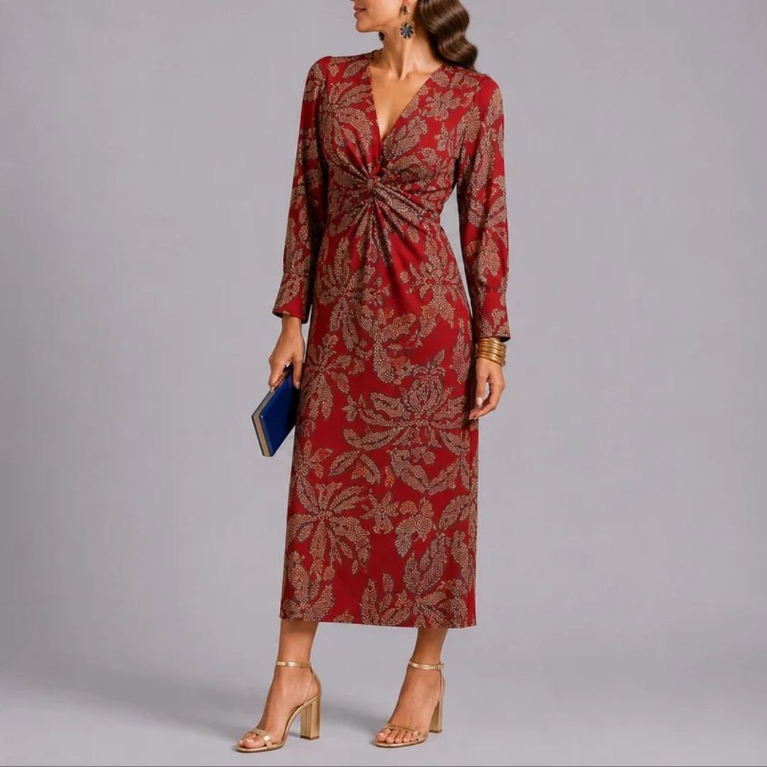 Isolde | Damen Herbst Midikleid für Hochzeitsgäste