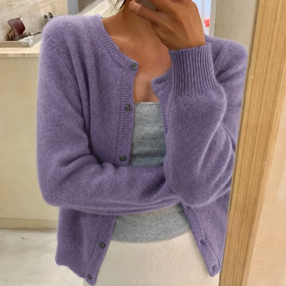 Isolde | Damen Komfort Strickjacke Mit Knöpfen