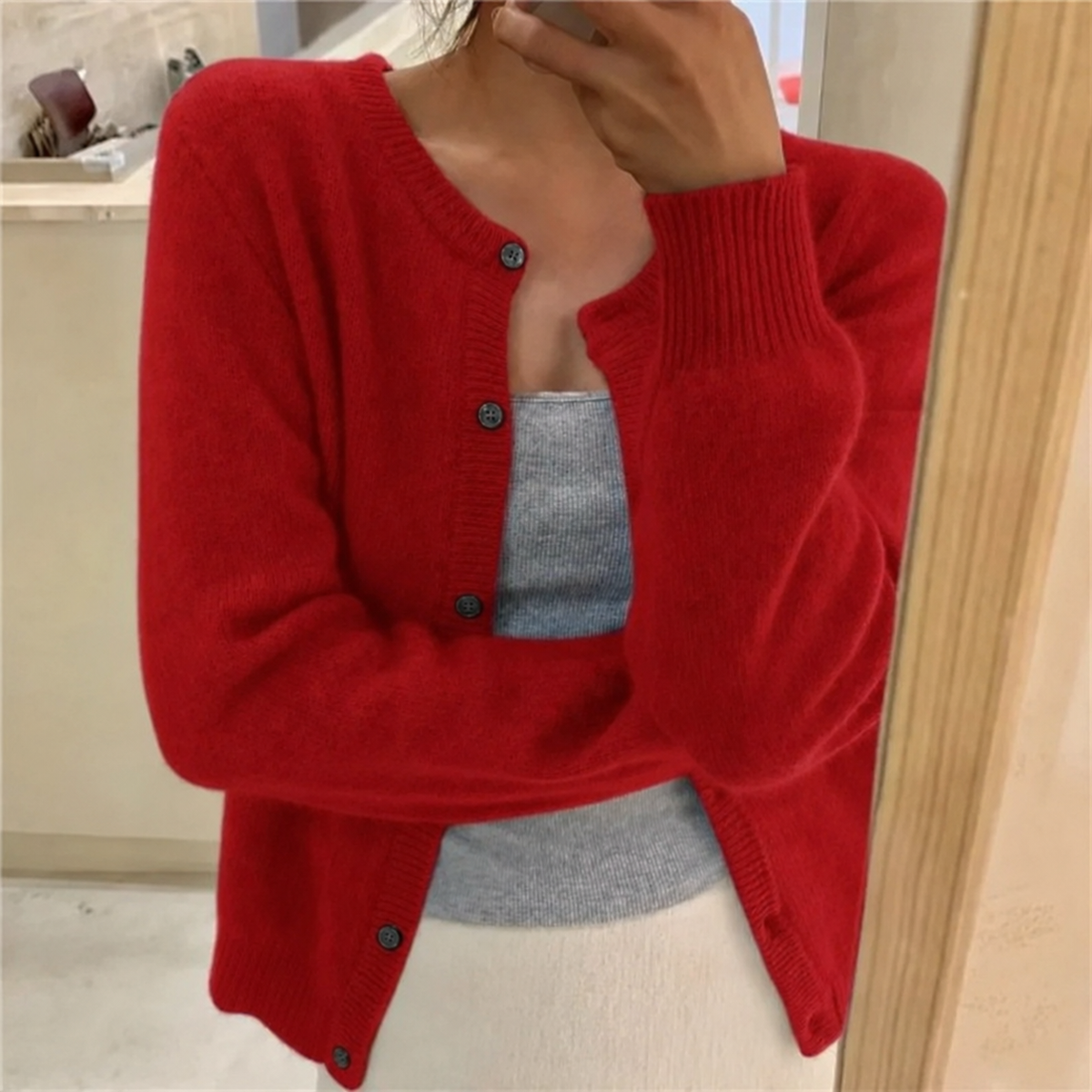 Isolde | Damen Komfort Strickjacke Mit Knöpfen