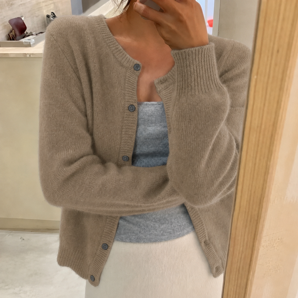 Isolde | Damen Komfort Strickjacke Mit Knöpfen