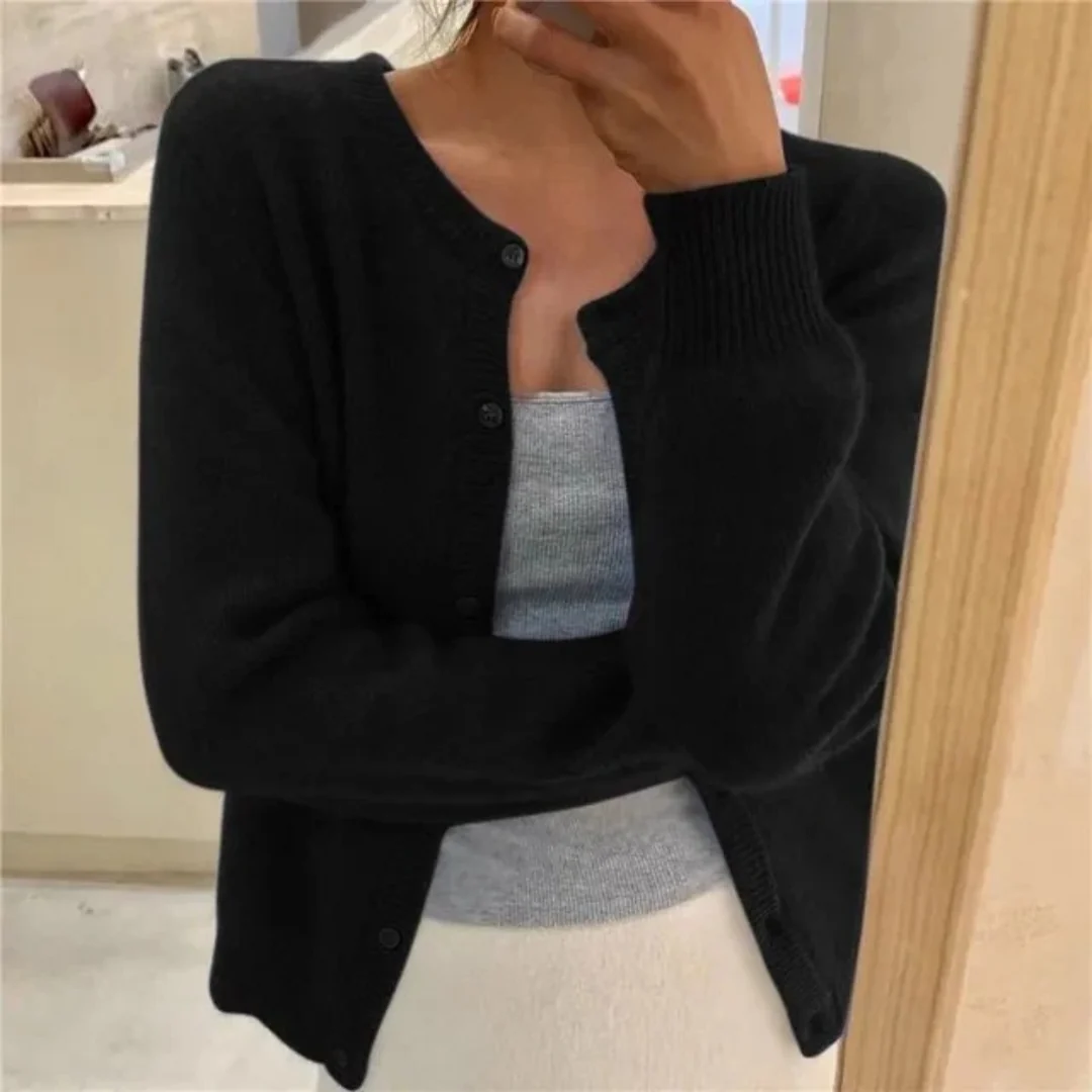 Isolde | Damen Komfort Strickjacke Mit Knöpfen