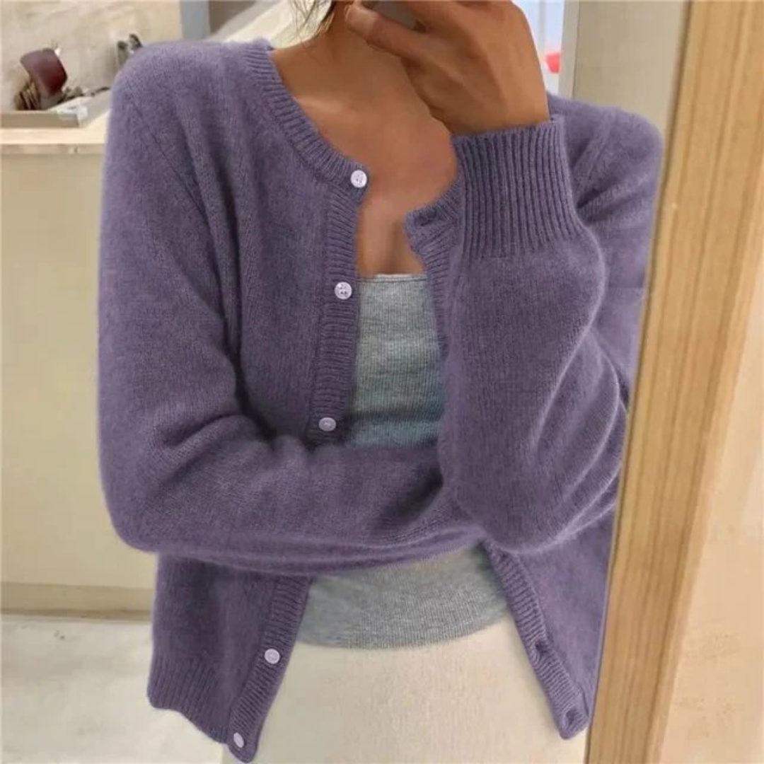 Isolde | Damen Komfort Strickjacke Mit Knöpfen