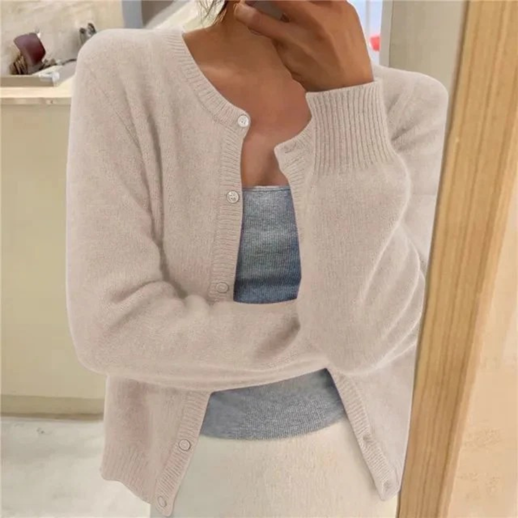 Isolde | Damen Komfort Strickjacke Mit Knöpfen