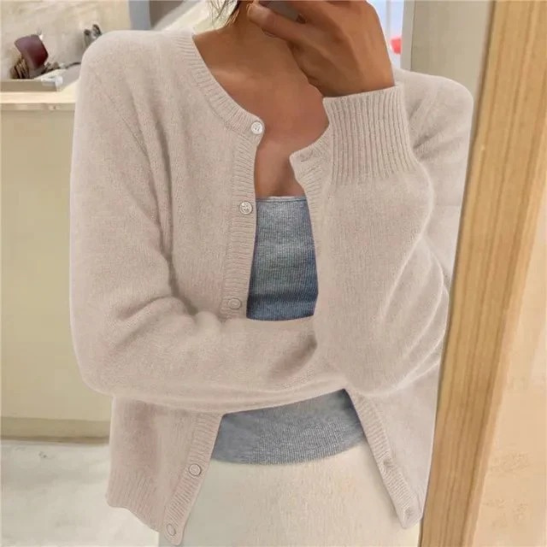 Isolde | Damen Komfort Strickjacke Mit Knöpfen