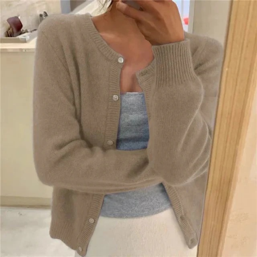 Isolde | Damen Komfort Strickjacke Mit Knöpfen