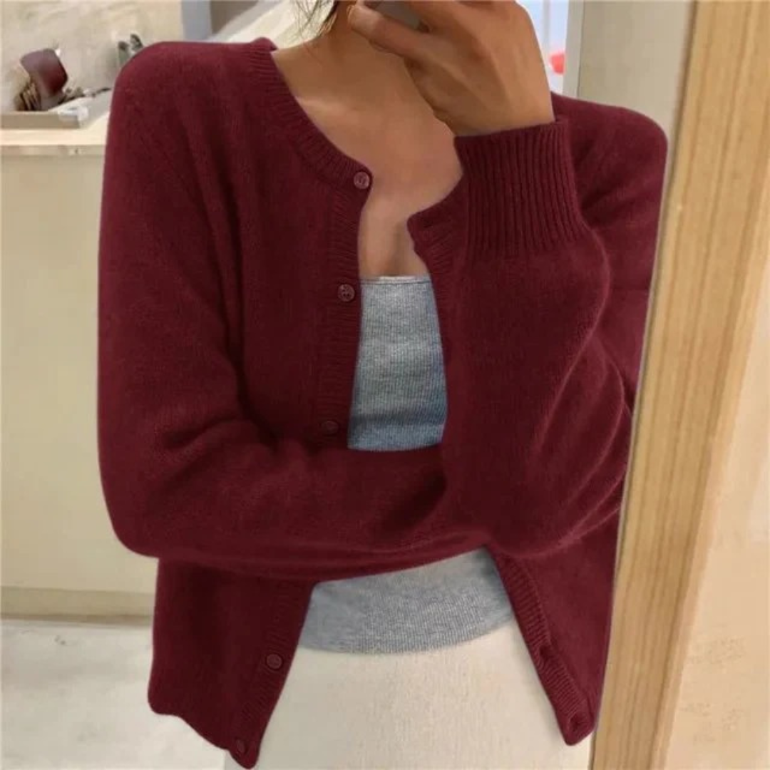 Isolde | Damen Komfort Strickjacke Mit Knöpfen