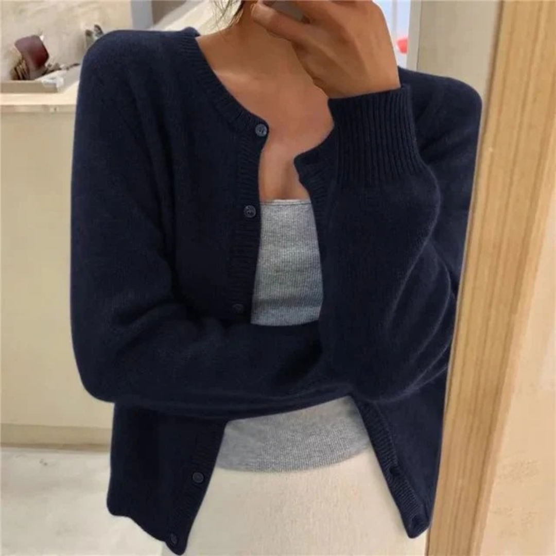 Isolde | Damen Komfort Strickjacke Mit Knöpfen
