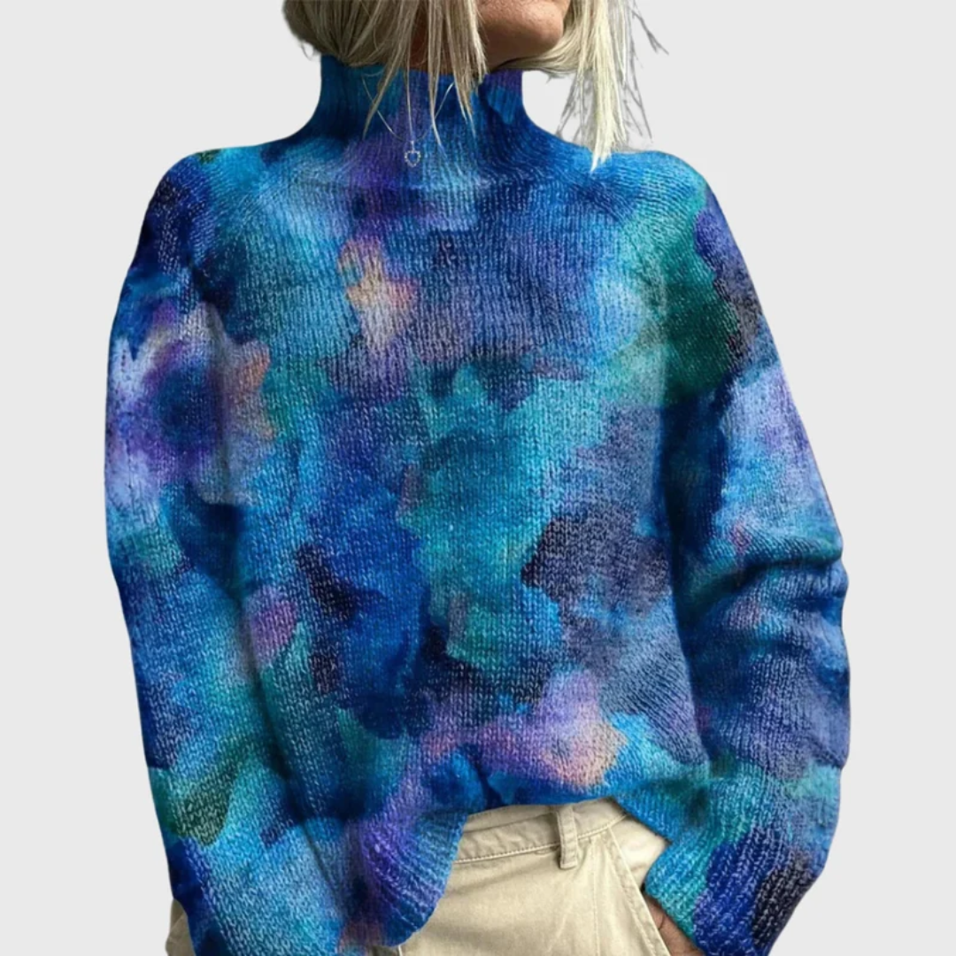 Jacqueline | Damen Pullover Mit Waldprint Und Rollkragen