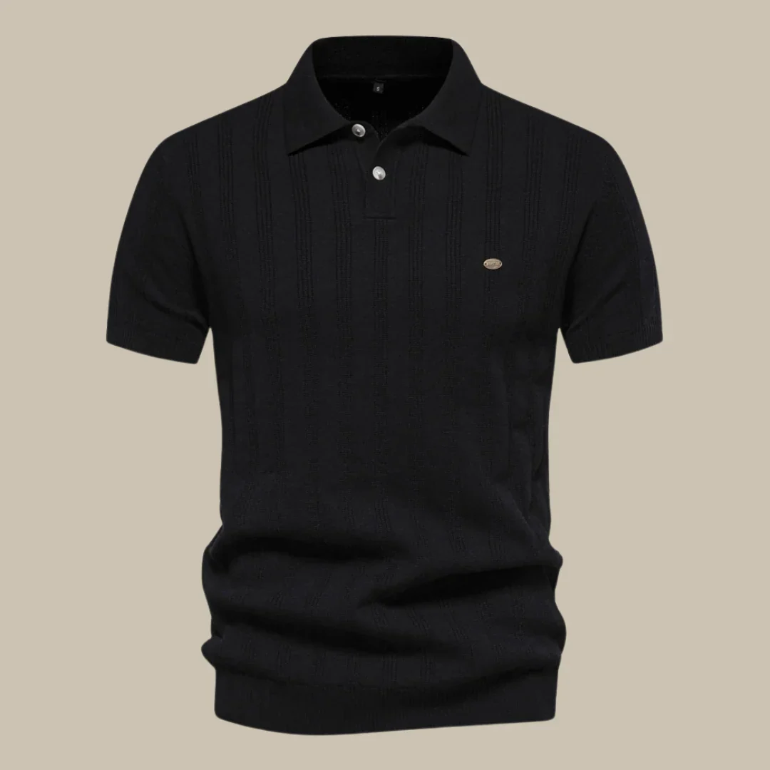 Jakob | Herren Poloshirt Strickoptik Für Sommer