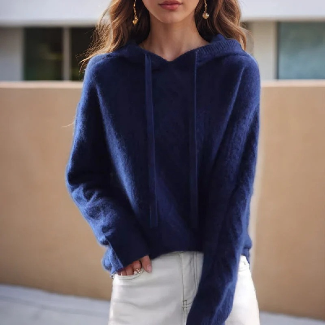 Jamie | Damen Komfortabler Strick Hoodie mit Kapuze