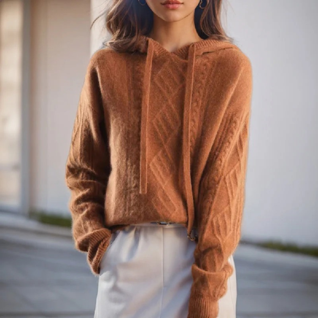 Jamie | Damen Komfortabler Strick Hoodie mit Kapuze