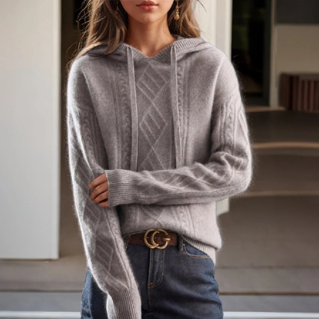 Jamie | Damen Komfortabler Strick Hoodie mit Kapuze