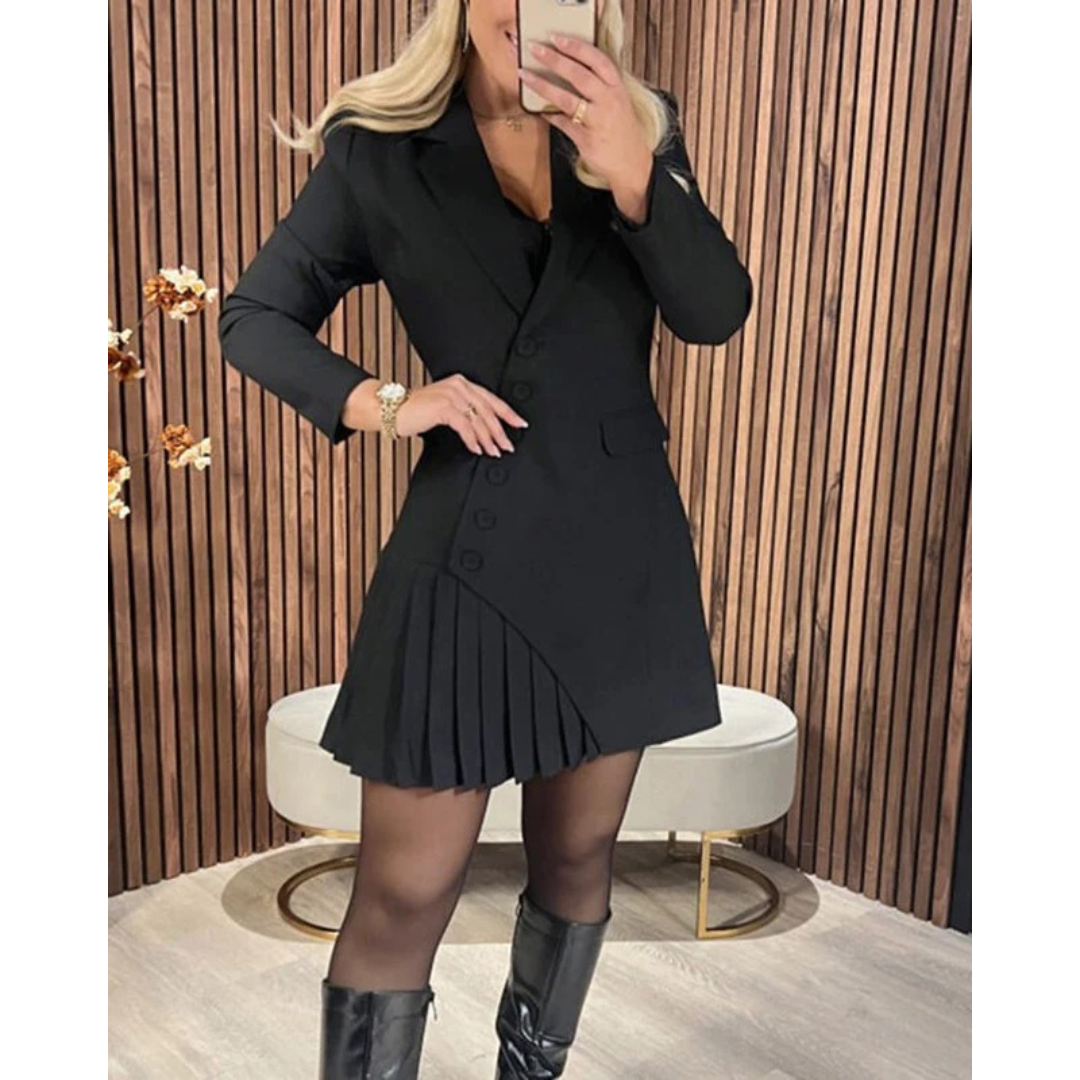Jana | Damen Blazer Minikleid mit Faltenrock