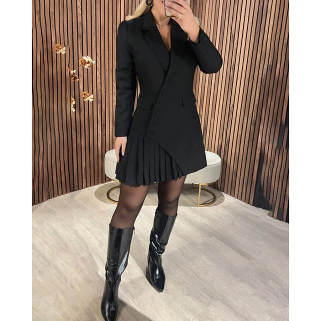 Jana | Damen Blazer Minikleid mit Faltenrock