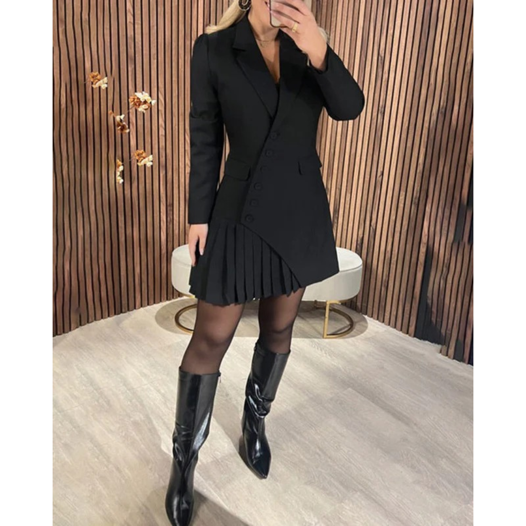 Jana | Damen Blazer Minikleid mit Faltenrock