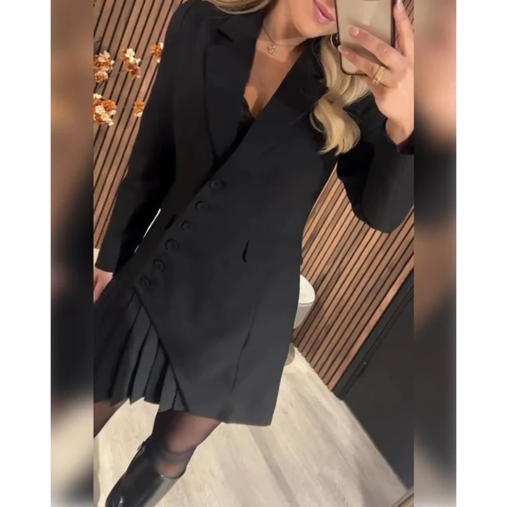 Jana | Damen Blazer Minikleid mit Faltenrock