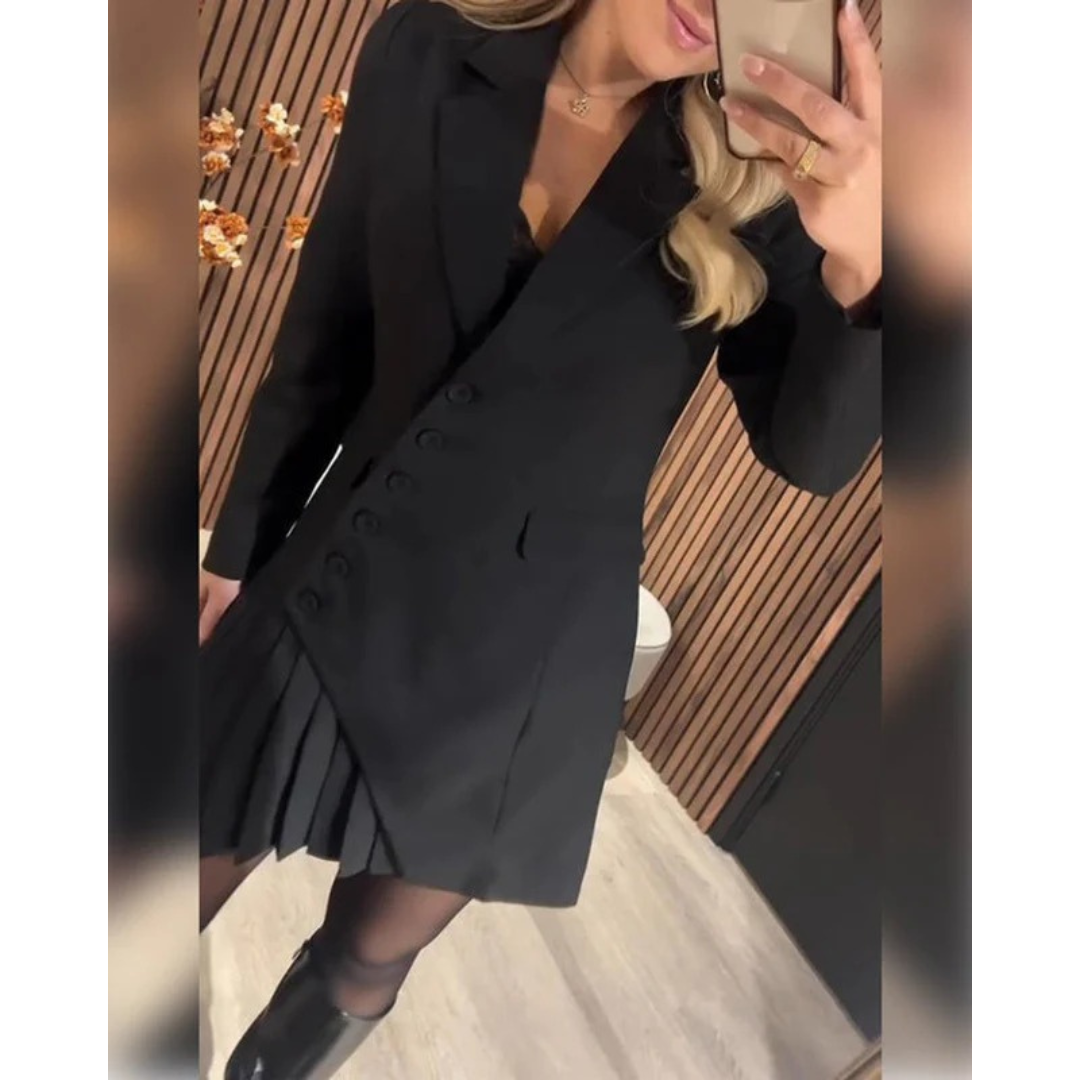 Jana | Damen Blazer Minikleid mit Faltenrock