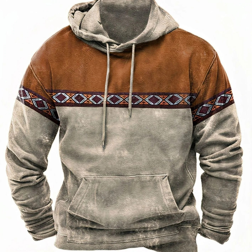 Jannik | Herren Hoodie mit Muster und Kordelzug