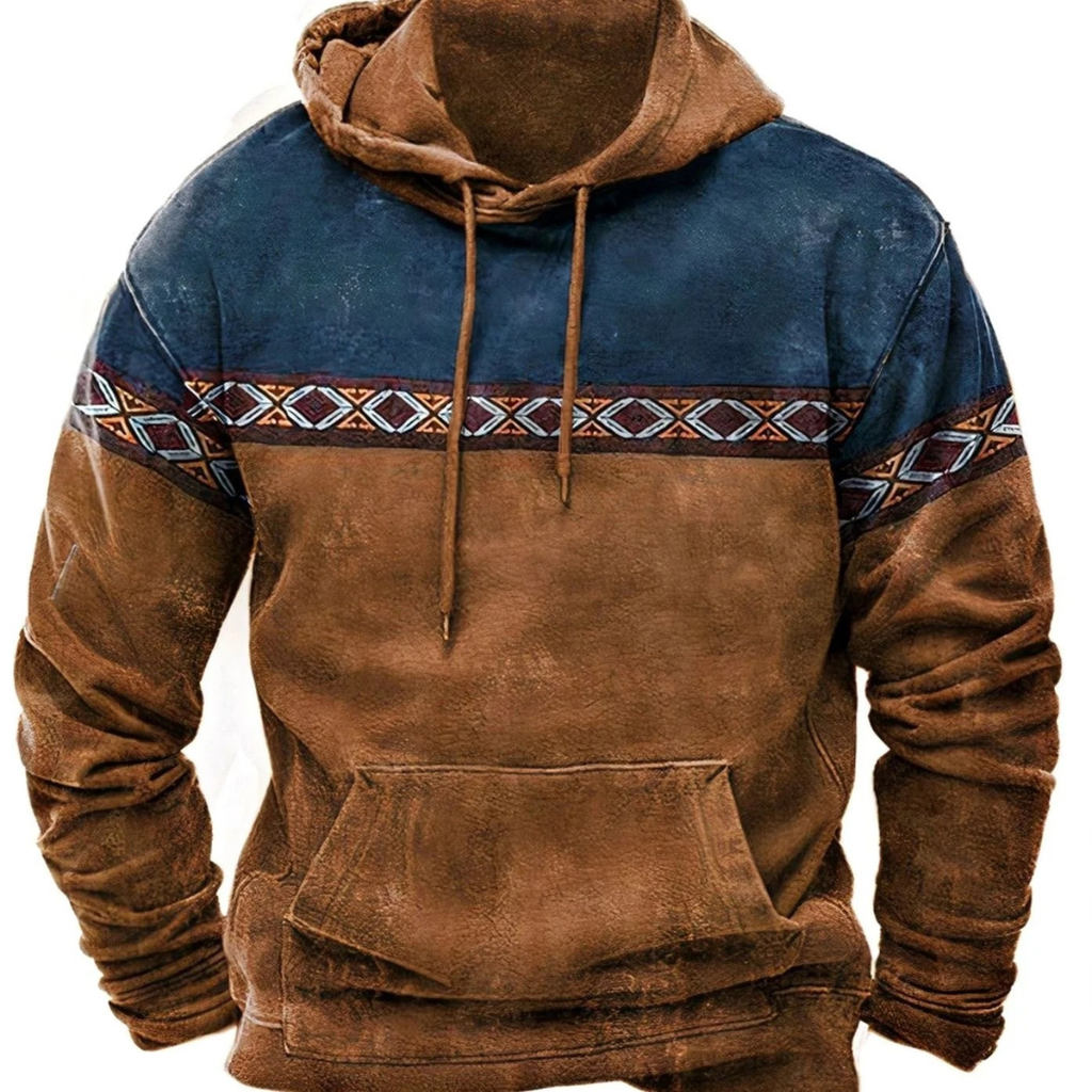 Jannik | Herren Hoodie mit Muster und Kordelzug