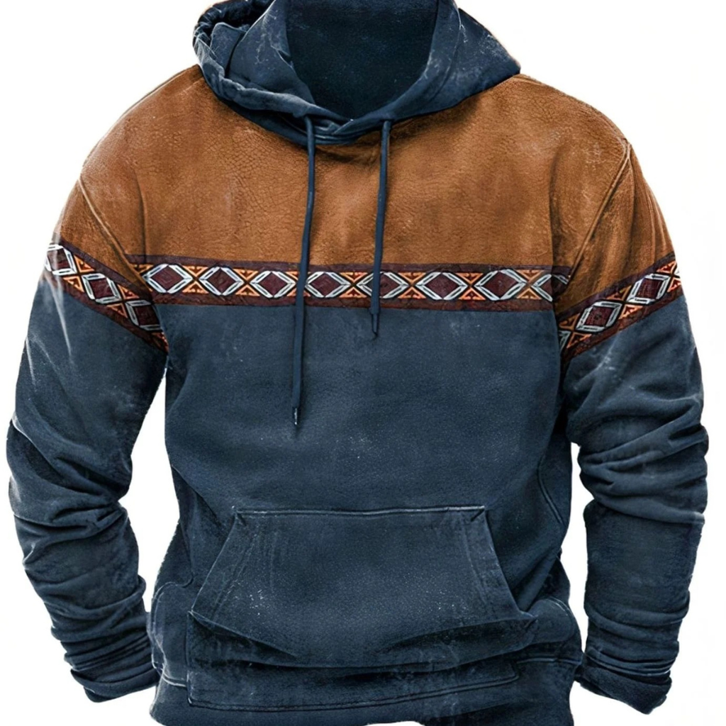 Jannik | Herren Hoodie mit Muster und Kordelzug