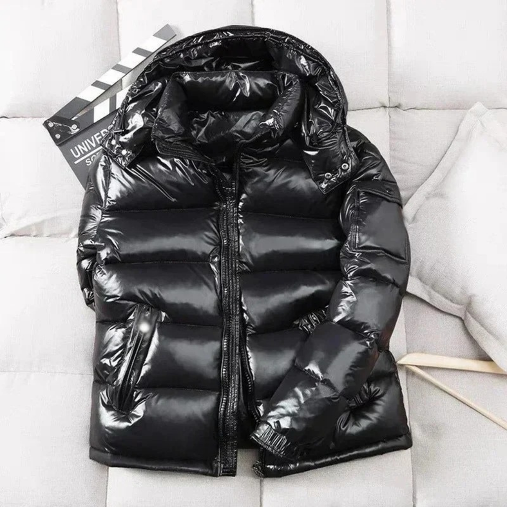 Jannik | Herren Winterjacke Mit Kapuze, Glänzendem Design Und Reißverschluss
