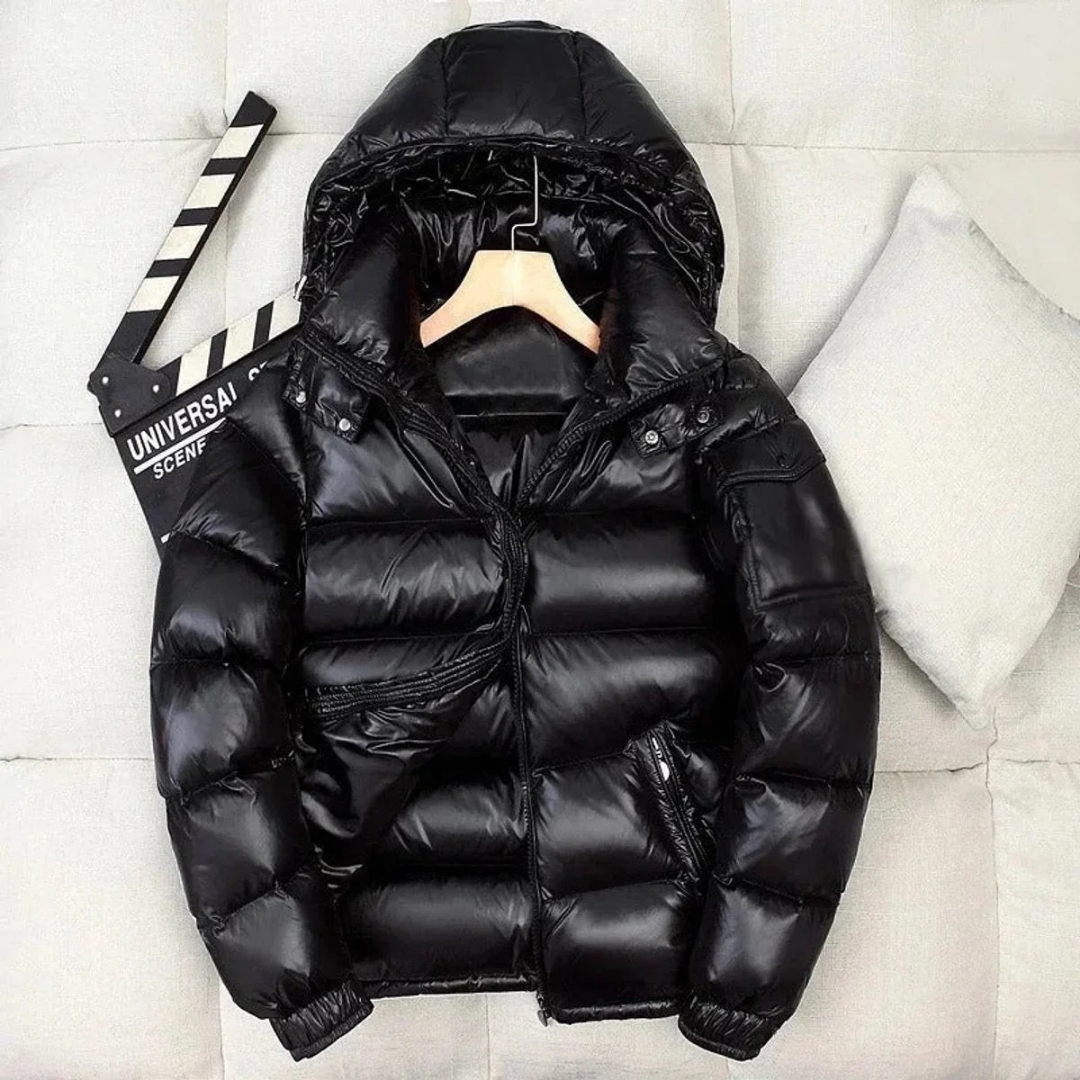 Jannik | Herren Winterjacke Mit Kapuze, Glänzendem Design Und Reißverschluss