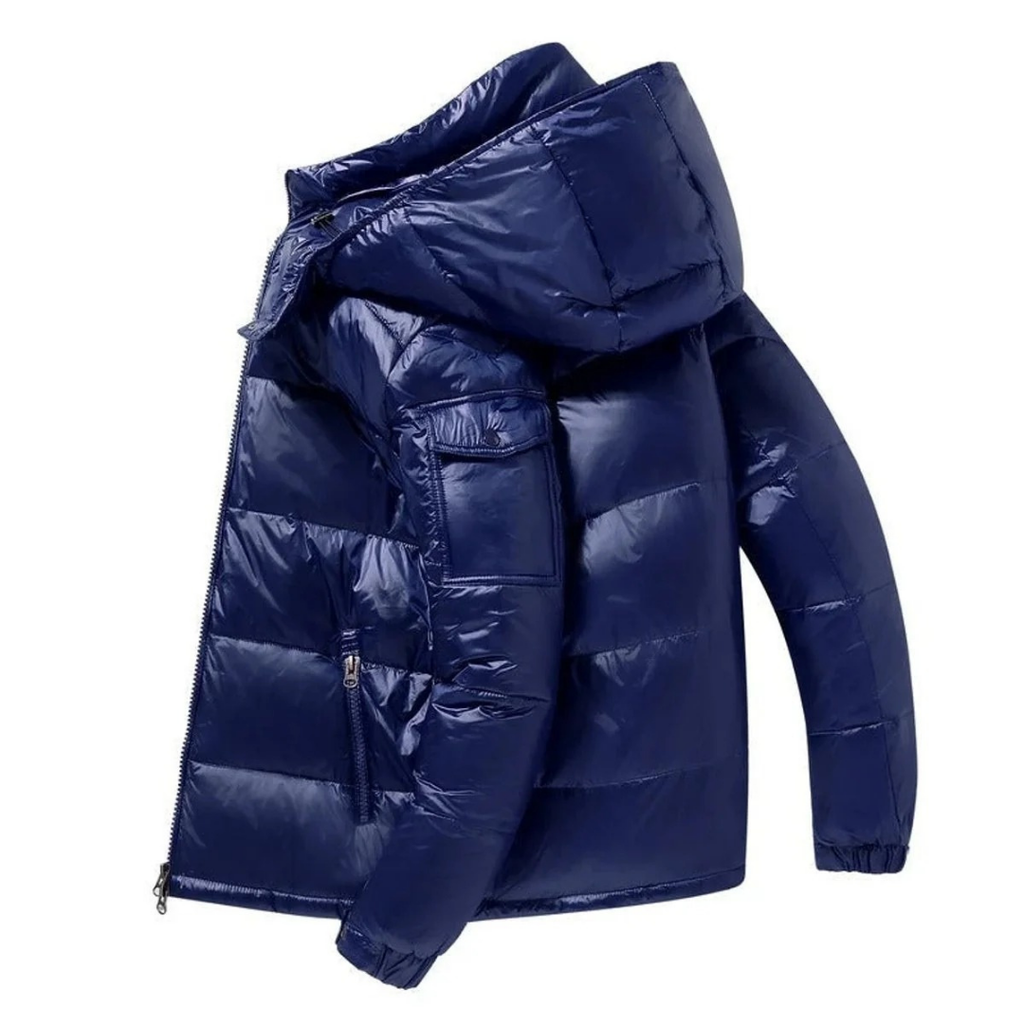 Jannik | Herren Winterjacke Mit Kapuze, Glänzendem Design Und Reißverschluss