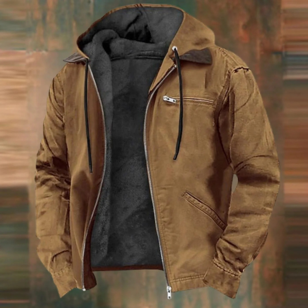 Jasper | Herren Winterjacke mit Fleece, Kapuze und Reißverschluss für Outdoor
