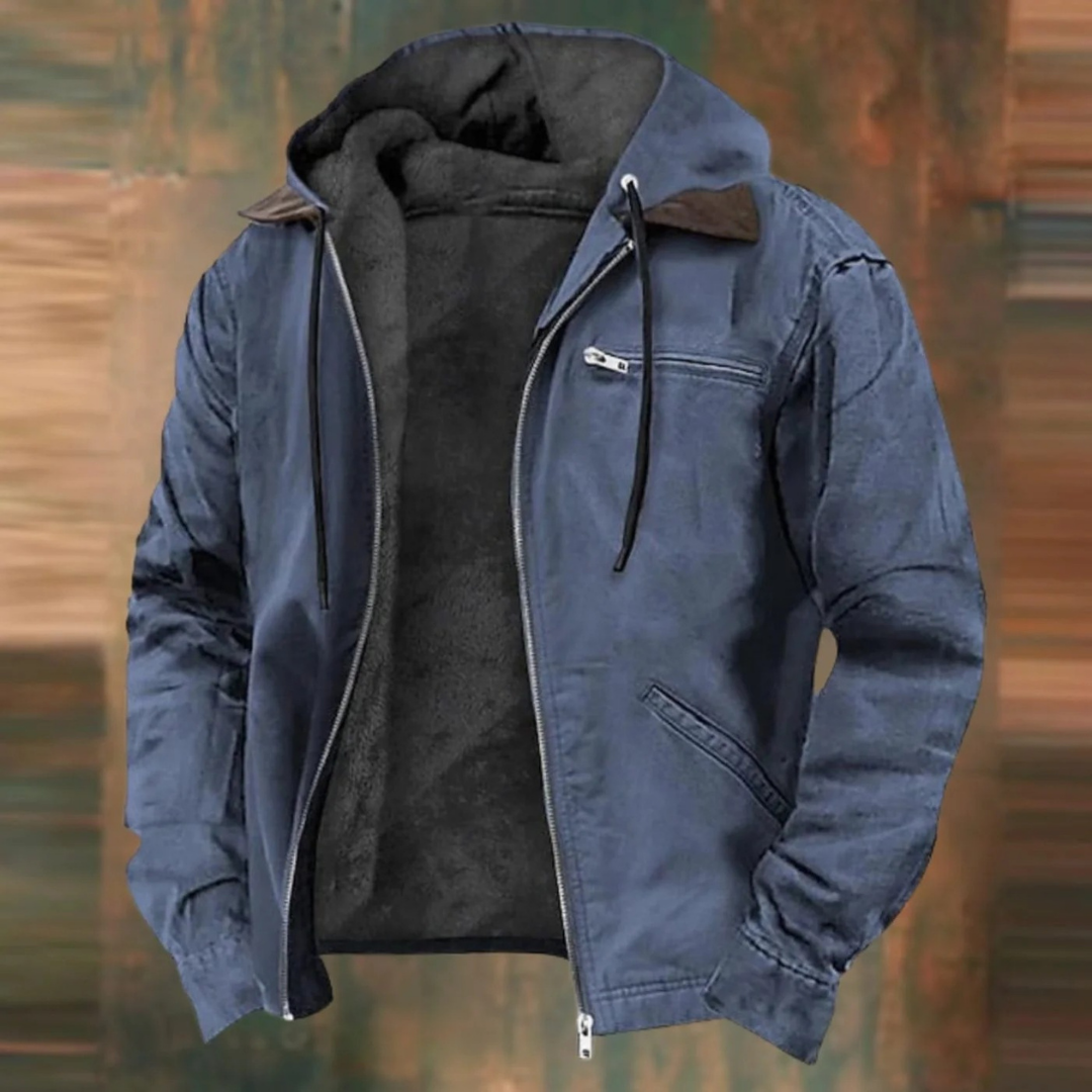 Jasper | Herren Winterjacke mit Fleece, Kapuze und Reißverschluss für Outdoor