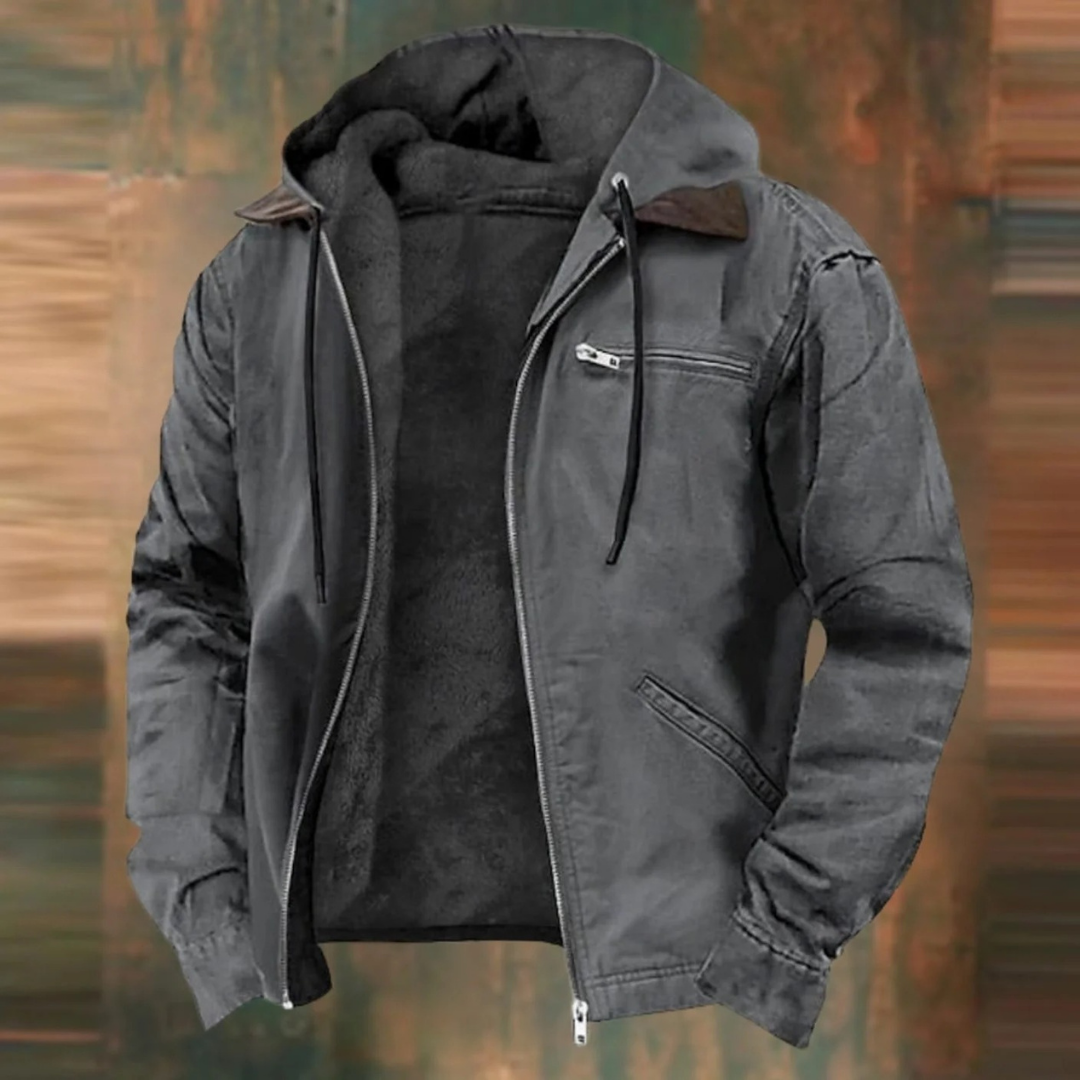 Jasper | Herren Winterjacke mit Fleece, Kapuze und Reißverschluss für Outdoor