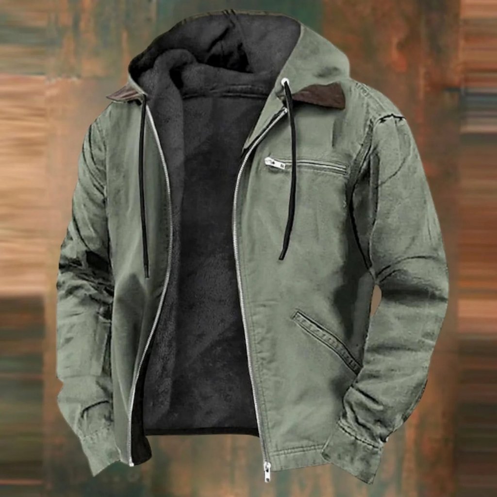 Jasper | Herren Winterjacke mit Fleece, Kapuze und Reißverschluss für Outdoor