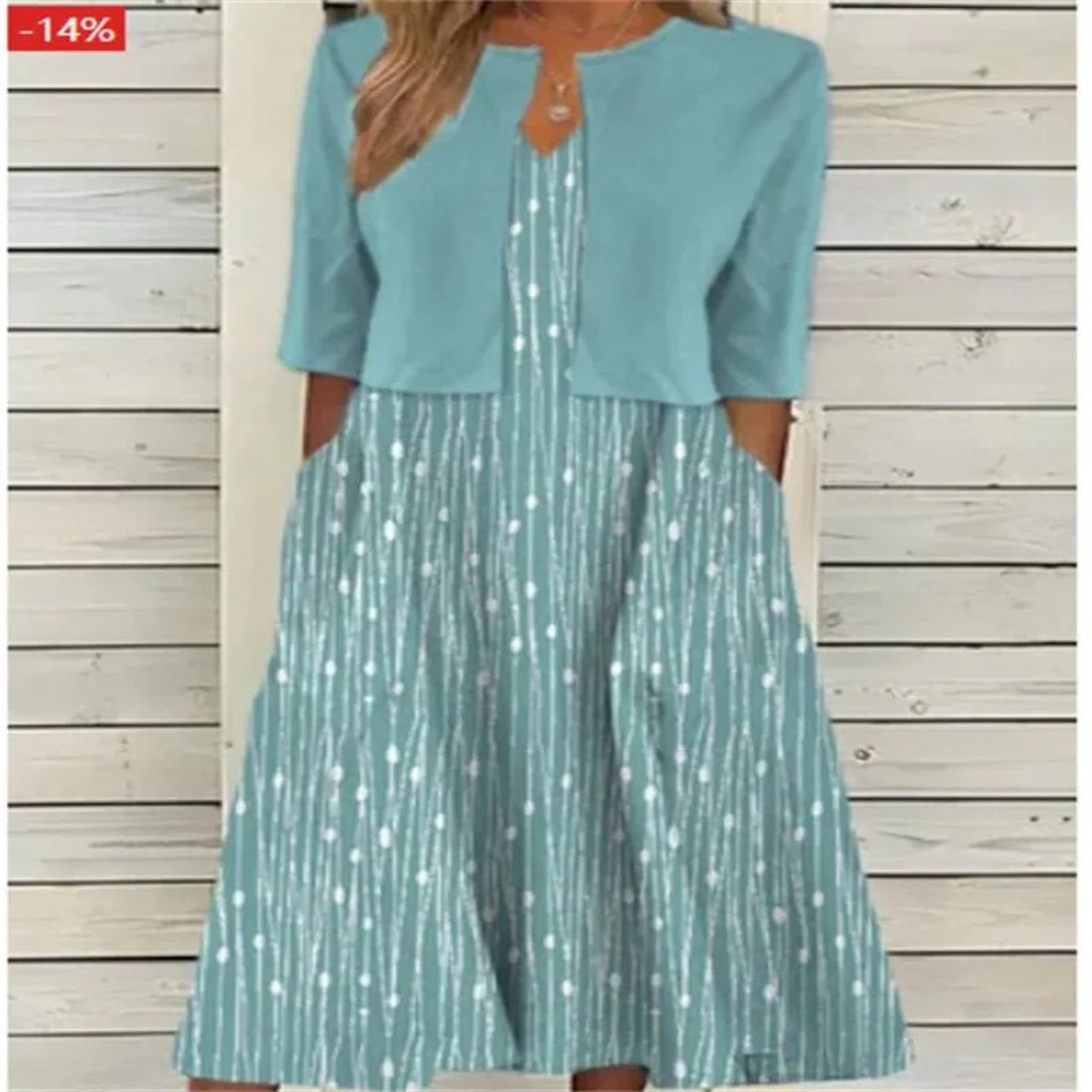 Jenny | Elegante Florale Midi-Sommerkleid