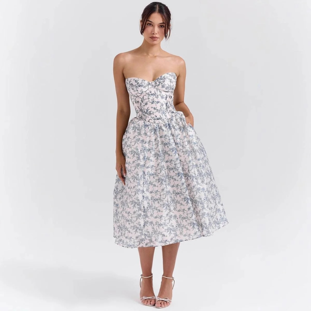 Jette | Damen Elegante Cocktail Midikleid