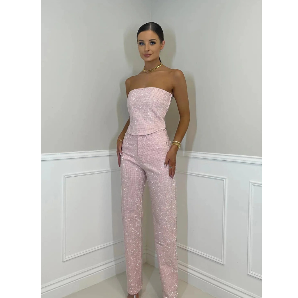 Johanna | Damen Elegante Zweiteiler Set Hose & Bluse
