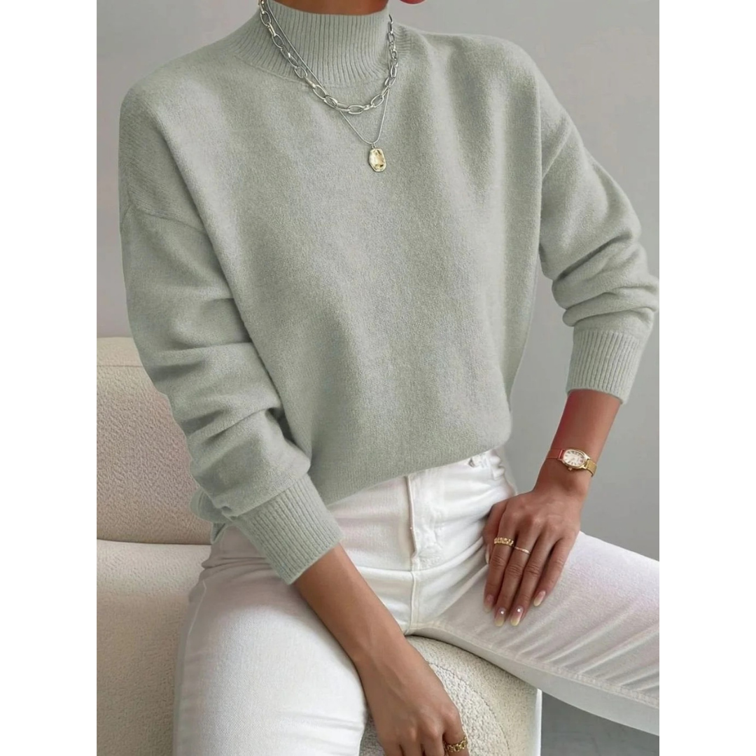 Jolina | Damen Rollkragenpullover mit Langarm und Bündchen
