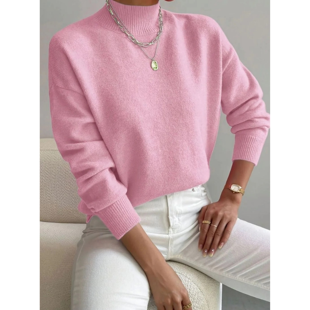 Jolina | Damen Rollkragenpullover mit Langarm und Bündchen