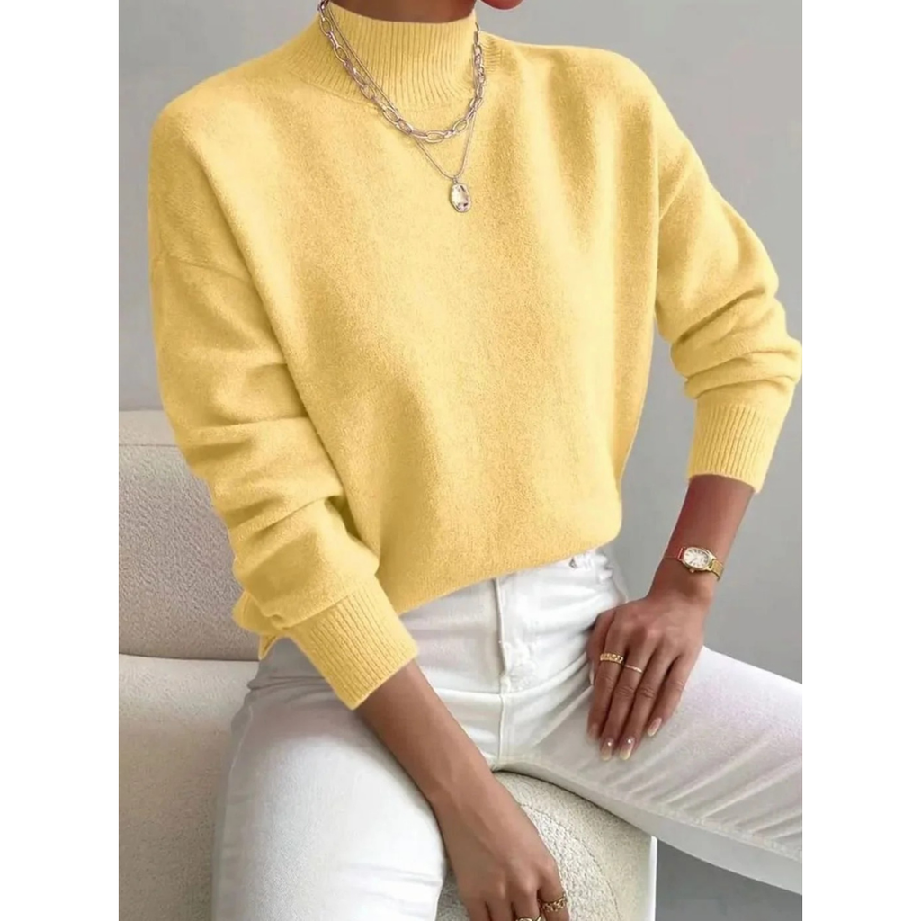 Jolina | Damen Rollkragenpullover mit Langarm und Bündchen